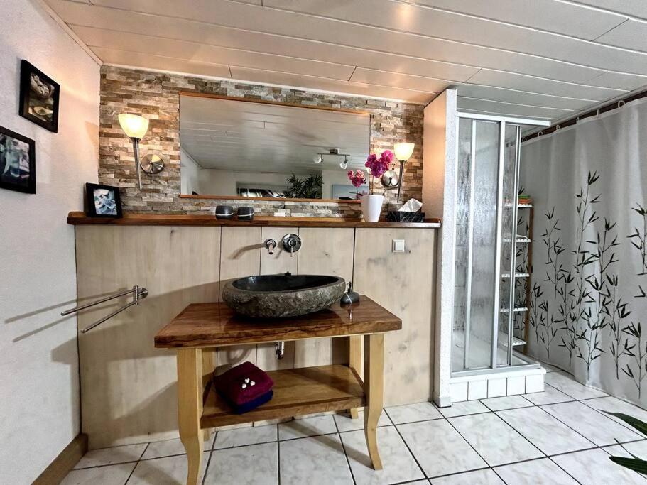 Rustikales Studio-Apartment Blockstube Im Haus Selma Großschönau Esterno foto