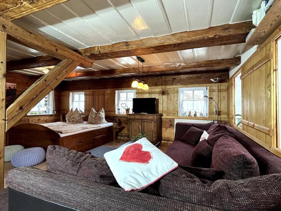 Rustikales Studio-Apartment Blockstube Im Haus Selma Großschönau Esterno foto